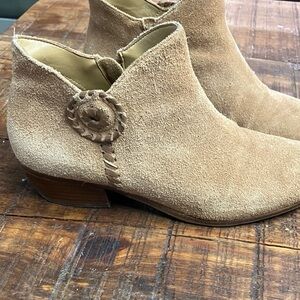 Jack Rogers Beige Suede Ankle Booties